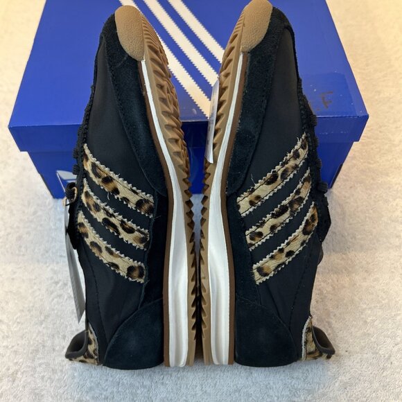 Adidas SL 72 OG Black with Fur Leopard Stripe Women SZ 6.5 New in Box - Picture 3 of 13